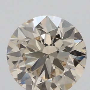 1.00ct S-T , Light Brown VS2 Round  Cut Natural Certified Diamond