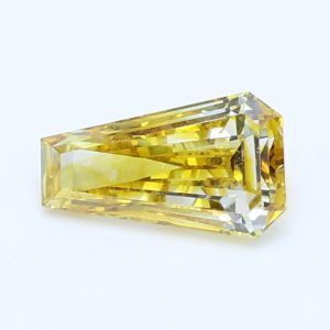 0.590ct Fancy Vivid Yellow SI2 Trapezoid Cut Natural Certified Diamond