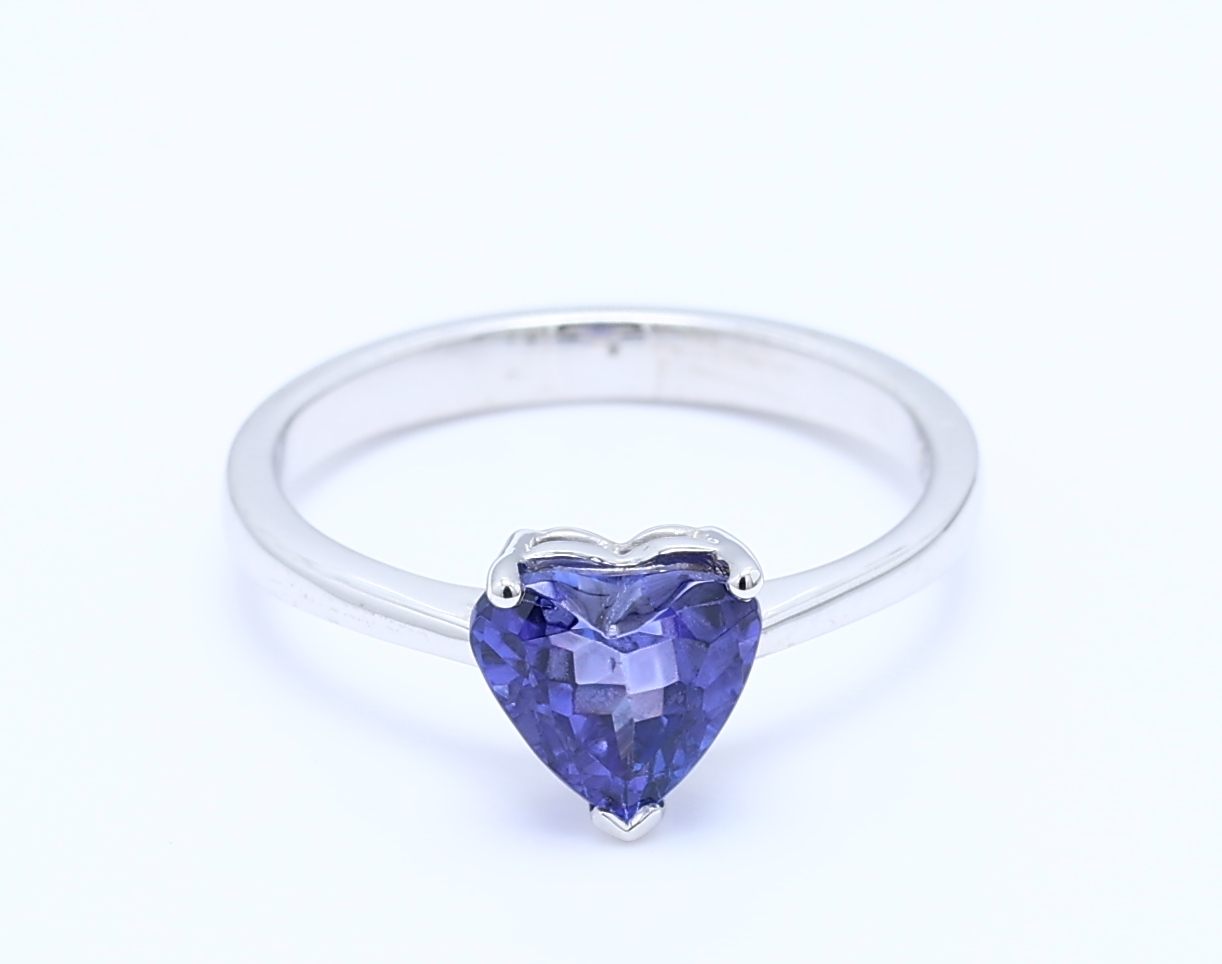 1.266ct Heart White Gold Gemstone Rings
