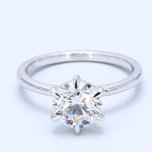 1.70ct Round  18kt White Gold Natural Diamond Engagement Ring