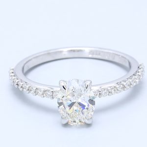 1.00ct Oval 14kt White Gold Natural Diamond Engagement Ring