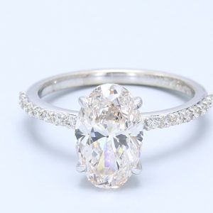 2.28ct Oval 18kt White Gold Natural Diamond Engagement Ring