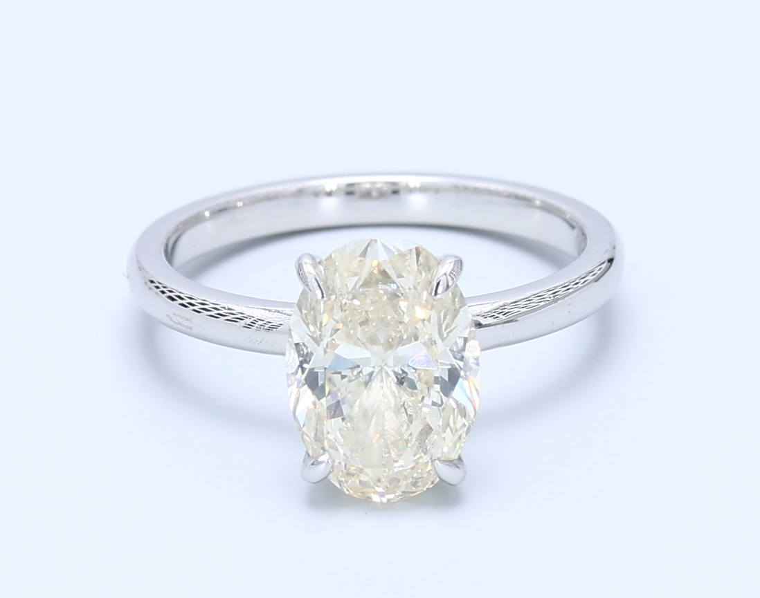 2.00ct Oval 18 White Gold Natural Diamond Engagement Ring