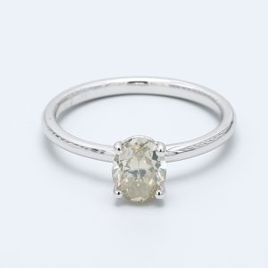 0.79ct Oval 14kt White Gold Natural Diamond Engagement Ring