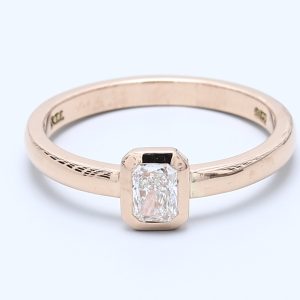 0.26ct Radiant Diamond Bezel Solitaire Ring