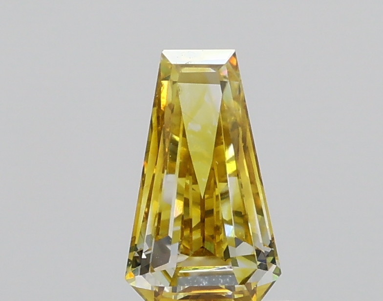 0.590ct Fancy Vivid Yellow SI2 Trapezoid Cut Natural Certified Diamond