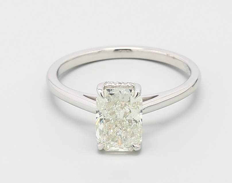 1.55ct Cut-Cornered Rectangular Modified Brilliant 14kt White Gold Natural Diamond Engagement Ring