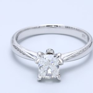 0.92ct Modified Rectangular Brilliant  18kt White Gold Natural Diamond Engagement Ring