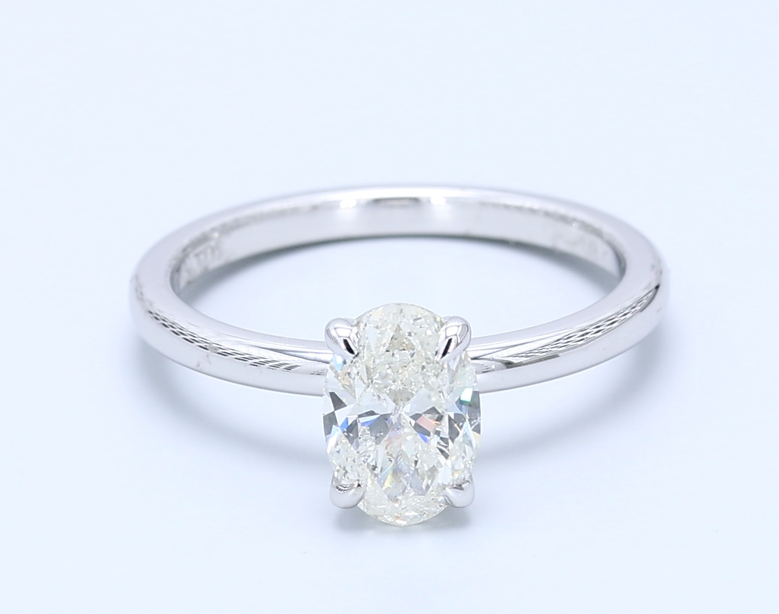 1.20ct Oval 9kt White Gold Natural Diamond Engagement Ring