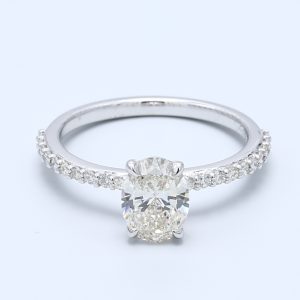1.02ct Oval 14kt White Gold Natural Diamond Engagement Ring
