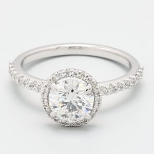 1.01ct Round  14kt White Gold Natural Diamond Engagement Ring