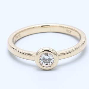 0.187ct Round Diamond Bezel Solitaire Ring