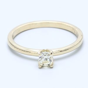 0.31ct Cushion 9kt Yellow Gold Natural Diamond Engagement Ring
