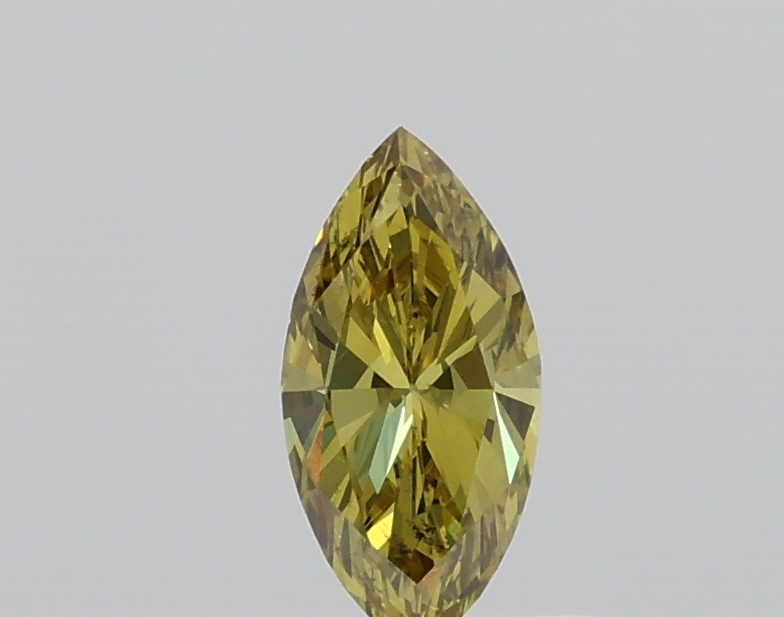 0.340ct Fancy Deep Greenish Yellow SI2 Marquise Cut Natural Certified Diamond