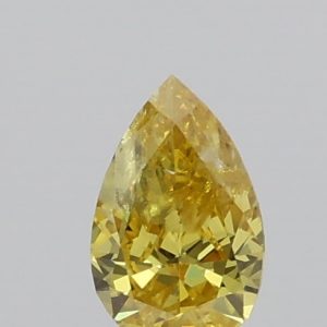 0.270ct Fancy Vivid Yellow I3 Pear Cut Natural Certified Diamond