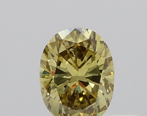 0.240ct Fancy Deep Brownish Greenish Yellow SI2 Oval Cut Natural Certified Diamond