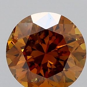 0.710ct Fancy Deep Brownish Yellowish Orange 0 Round Cut Natural Certified Diamond