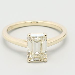 1.81ct Emerald 14kt Yellow Gold Natural Diamond Engagement Ring