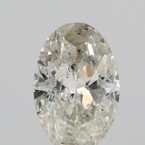 0.63ct K,Light Green I2 Oval Cut Natural Certified Diamond
