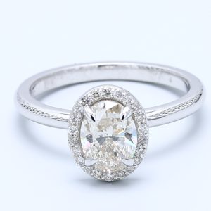 1.015ct Oval White Gold Natural Diamond Engagement Ring