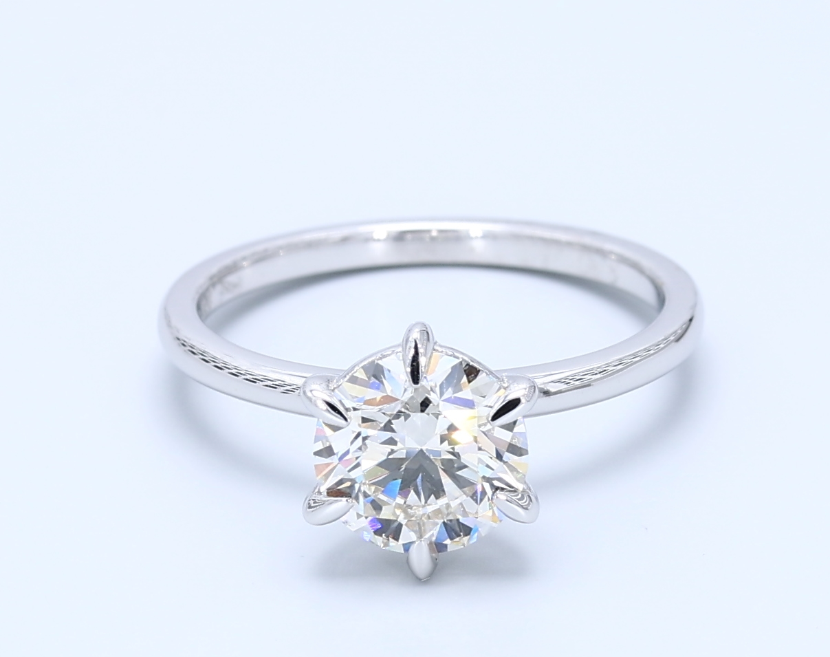 1.70ct Round White Gold Natural Diamond Engagement Ring