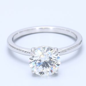 2.01ct Round  White Gold Natural Diamond Engagement Ring