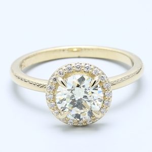 1.03ct Round  14kt Yellow Gold Natural Diamond Engagement Ring