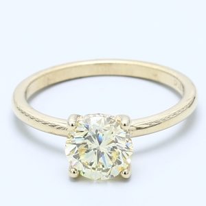 1.26ct Round  14kt Yellow Gold Natural Diamond Engagement Ring