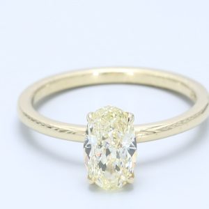 1.33ct Oval Yellow Gold Natural Diamond Engagement Ring