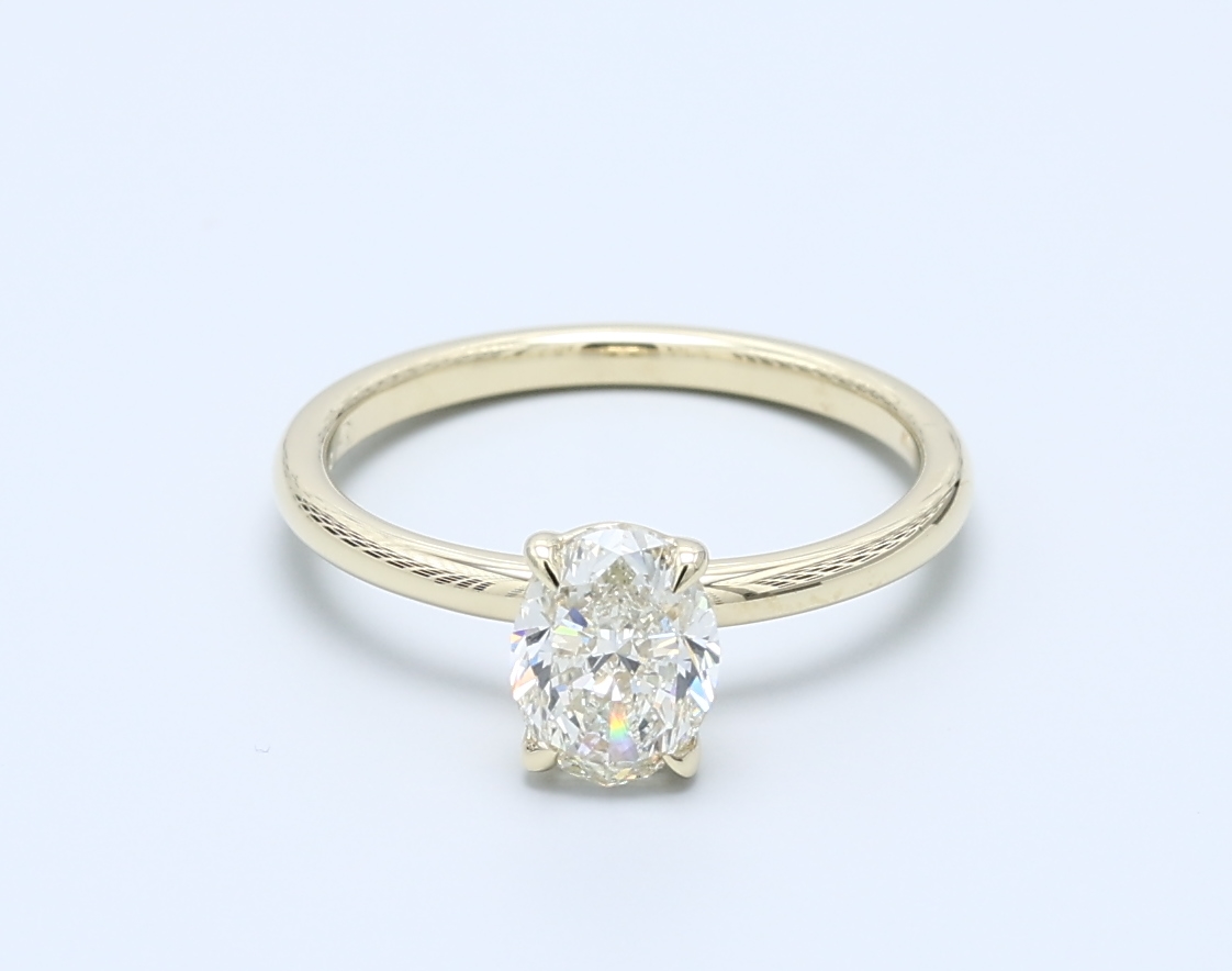 1.01ct Oval Yellow Gold Natural Diamond Engagement Ring