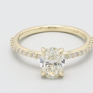 1.20ct Oval Yellow Gold Natural Diamond Engagement Ring