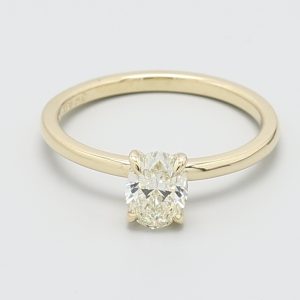 0.72ct Oval Yellow Gold Natural Diamond Engagement Ring
