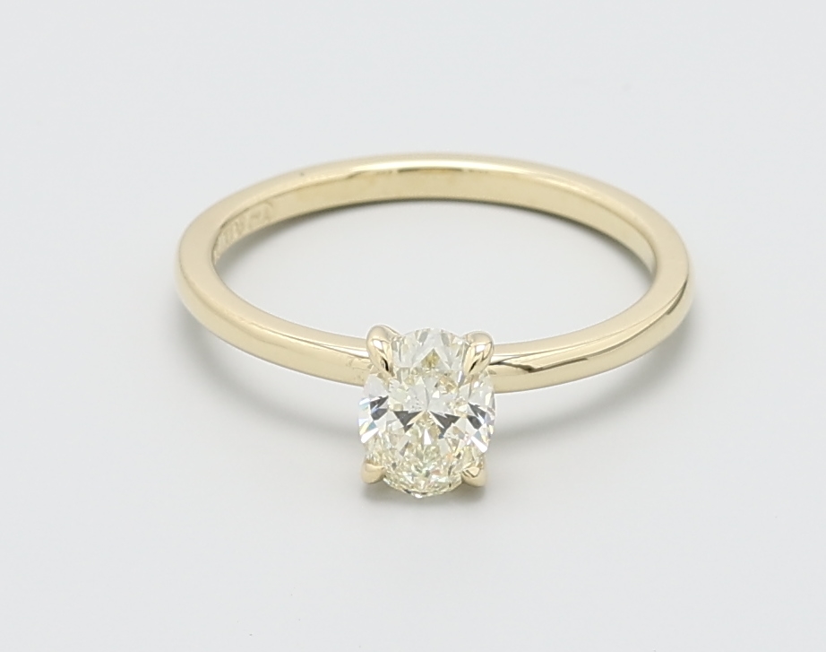 0.72ct Oval Yellow Gold Natural Diamond Engagement Ring
