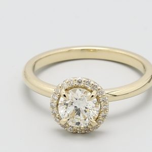 0.75ct Round  Yellow Gold Natural Diamond Engagement Ring
