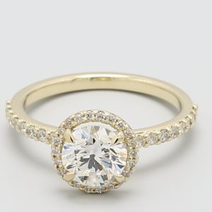 1.10ct Round  Yellow Gold Natural Diamond Engagement Ring