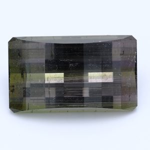5.961ct Rectangular Mixed Cut Dark Bio Coloured Green and Pink Natural Certified Gemstone