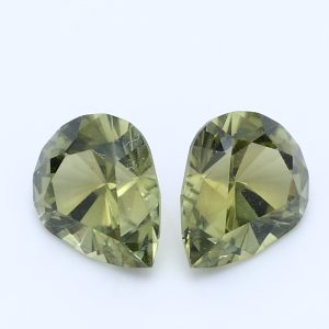 2 = 1.575ct Pear Vivid Yellowish Green Natural Certified Gemstone