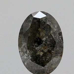 0.87ct Salt and Pepper I3 Oval Cut Natural Certified Diamond