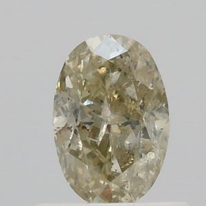 0.67ct Fancy Greenish Yellow I2 Oval Cut Natural Certified Diamond