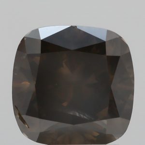 3.19ct Fancy Black Brown I2 Cushion Modified Brilliant Cut Natural Certified Diamond