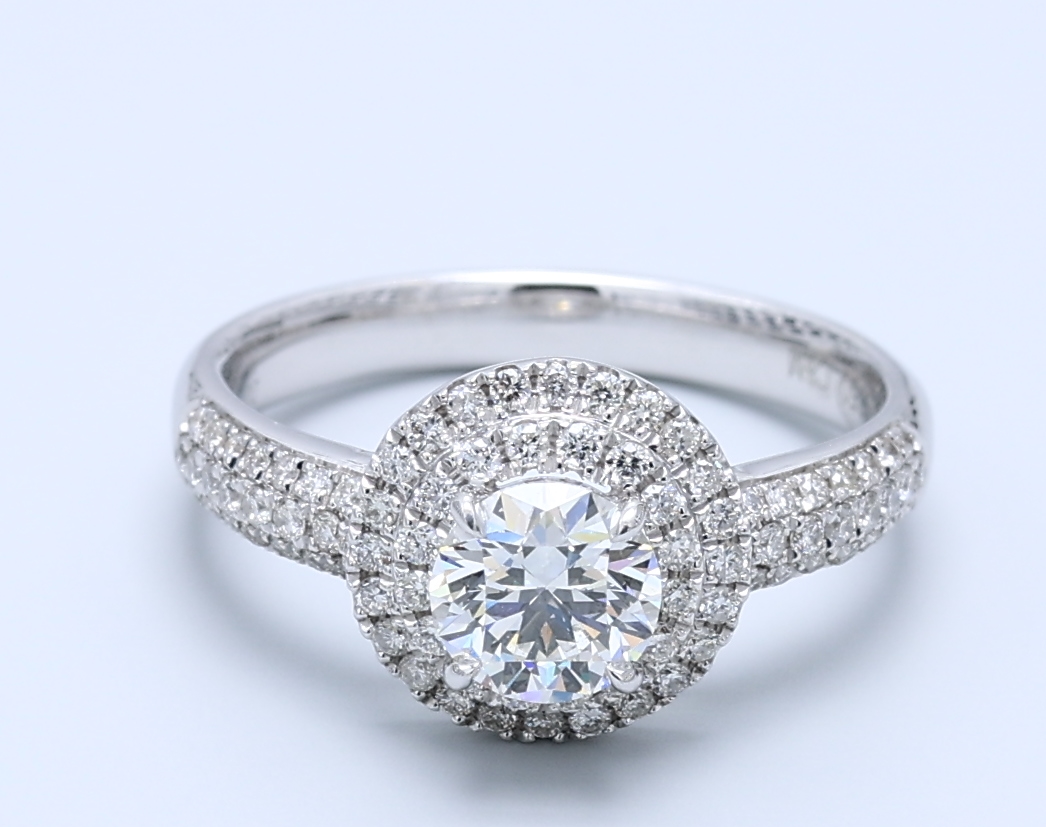 0.77ct Round White Gold Natural Diamond Engagement Ring