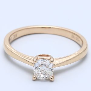 0.582ct Cushion Rose Gold Natural Diamond Engagement Ring