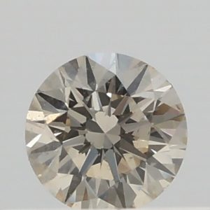 0.328ct C1, Light Champagne VS1 Round  Cut Natural Certified Diamond