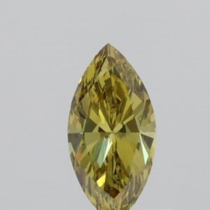 0.340ct Fancy Deep Greenish Yellow SI2 Marquise Cut Natural Certified Diamond