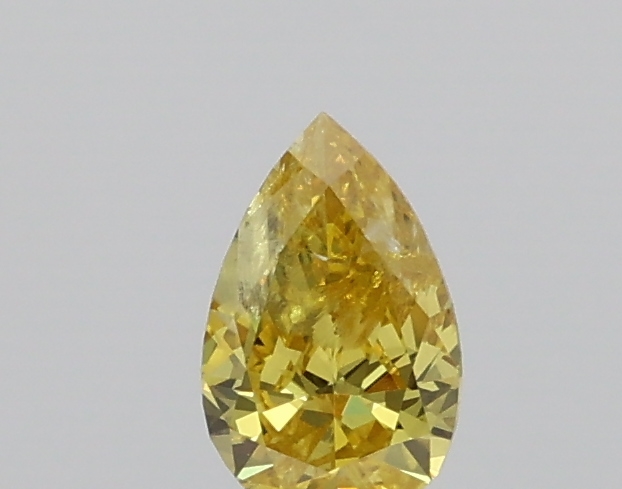 0.270ct Fancy Vivid Yellow I3 Pear Cut Natural Certified Diamond