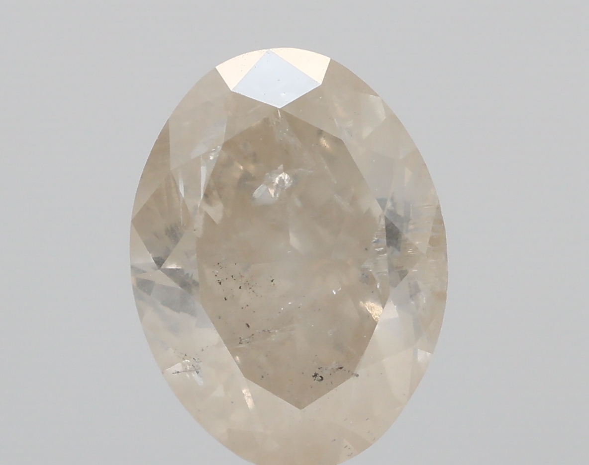 4.67ct O-P, Very Light Brown I3 Oval Cut Natural Certified Diamond