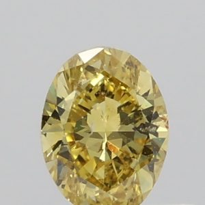0.350ct Fancy Vivid Yellow I1 Oval Cut Natural Certified Diamond