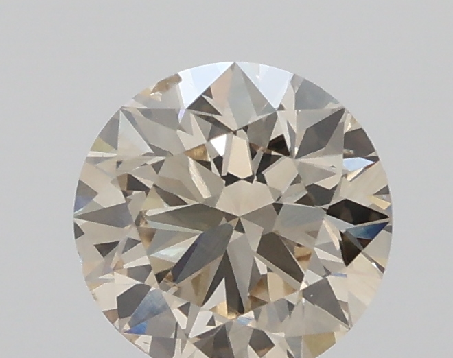 1.00ct S-T , Light Brown VS2 Round Cut Natural Certified Diamond