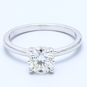 1.00ct Round  White Gold Natural Diamond Engagement Ring