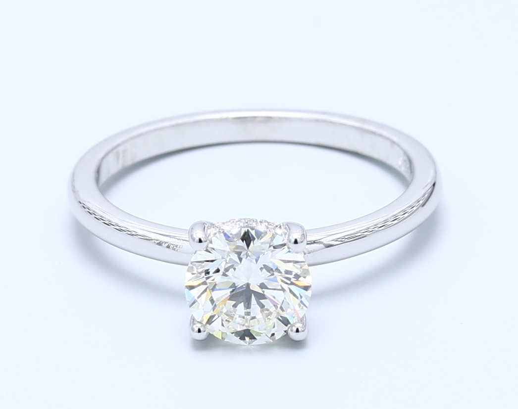 1.00ct Round White Gold Natural Diamond Engagement Ring
